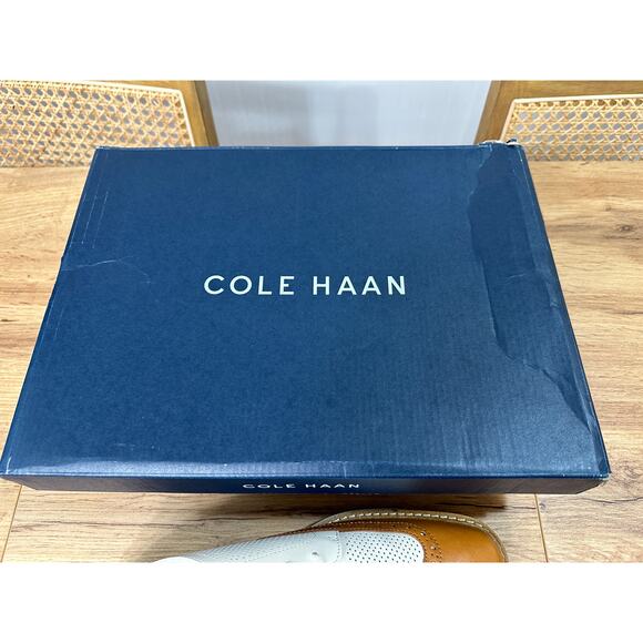 Cole Haan Women's OG Platform Wingtip Oxford Pecan Ivory Leather Size 9.5 US NIB - Picture 15 of 15